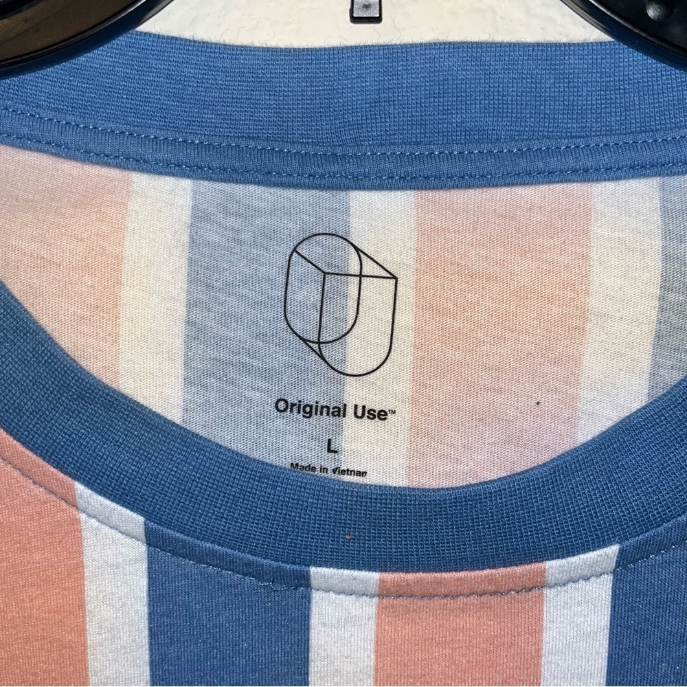 Original Use Striped pink & blue shirt with chest pocket, size Large - Picture 2 of 4